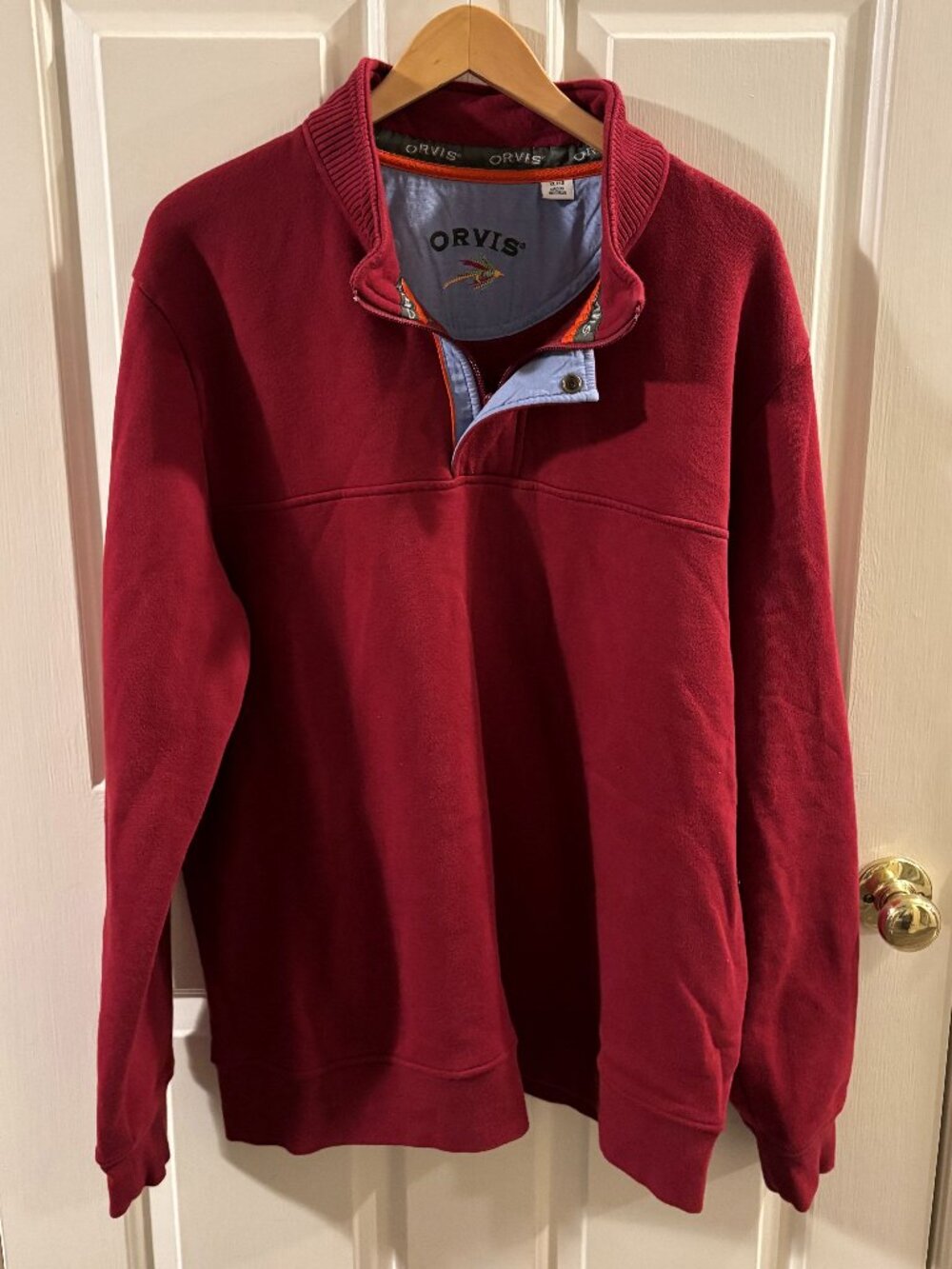 Orvis Men's Signature Red Quarter-Snap/Zip Pullover ~ XL